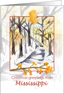 Merry Christmas from Mississippi Trees Forest Snow card