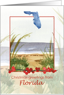 Merry Christmas from Florida Winter Ocean Beach card