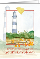 Merry Christmas from South Carolina Lighthouse card