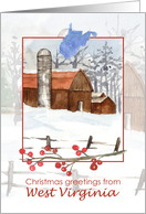 Merry Christmas from West Virginia Barns Farm Snow card