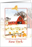 Merry Christmas from New York Red Barn Farm Snow card