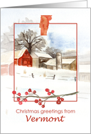 Merry Christmas from Vermont Red Barn Farm Snow card