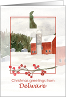 Merry Christmas from Delaware Red Barn Farm Snow card