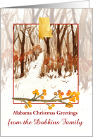 Alabama Christmas Greetings Personalized Snow Trees card