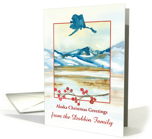 Alaska Christmas Greetings Personalized Winter Tundra card (1884652)