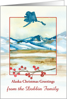 Alaska Christmas Greetings Personalized Winter Tundra card