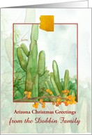Arizona Christmas Greetings Personalized Saguaro Cactus card