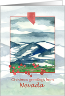 Merry Christmas From Nevada Desert Snow Mountains card