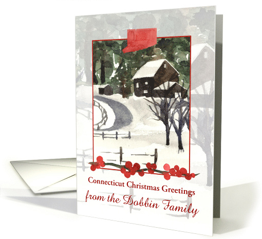 Connecticut Christmas Greetings Farm Winter Custom card (1884802)
