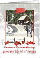 Connecticut Christmas Greetings Farm Winter Custom card