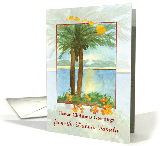 Hawaii Christmas Greetings Ocean Sunrise Custom card (1885204)