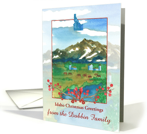 Idaho Christmas Greetings Mountain Ranch Custom card (1885208)