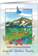 Idaho Christmas Greetings Mountain Ranch Custom card