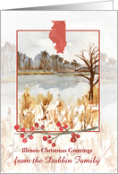 Illinois Christmas Greetings Winter Lake Custom card