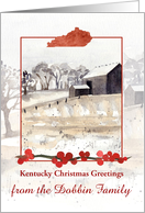Kentucky Christmas Greetings Winter Barns Snow Custom card