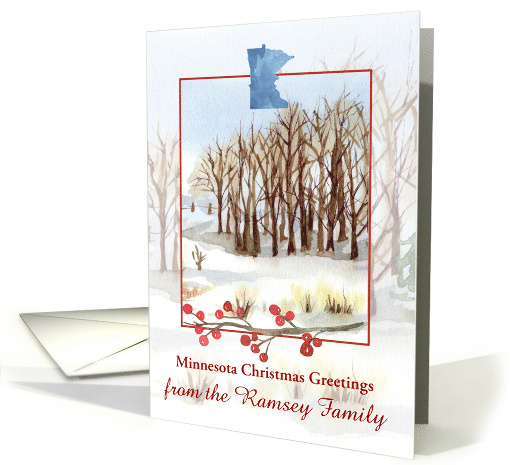 Minnesota Christmas Greetings Winter Trees Custom card (1885506)