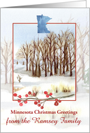 Minnesota Christmas Greetings Winter Trees Custom card