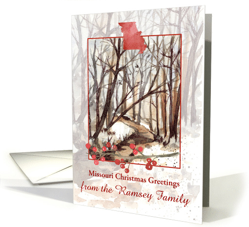 Missouri Christmas Greetings Winter Trees Custom card (1885510)