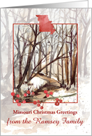 Missouri Christmas Greetings Winter Trees Custom card