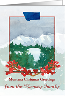 Montana Christmas Greetings Winter Mountains Custom card