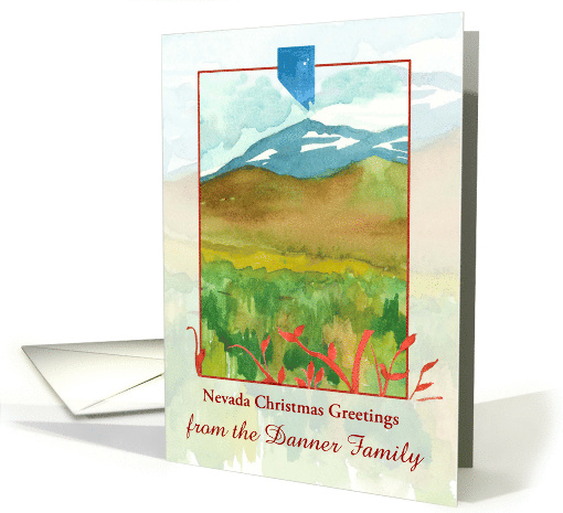 Nevada Christmas Greetings Desert Mountains Custom card (1885524)