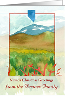 Nevada Christmas Greetings Desert Mountains Custom card