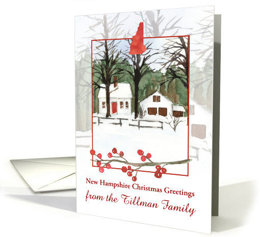 New Hampshire Christmas Greetings House Custom Name card (1885736)