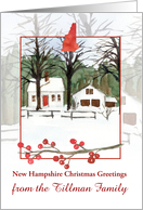 New Hampshire Christmas Greetings House Custom Name card