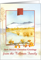 New Mexico Christmas Greetings Desert Custom Name card