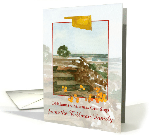 Oklahoma Christmas Greetings Mesa Custom Name card (1885784)