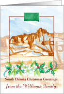 South Dakota Christmas Greetings Badlands Custom Name card
