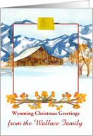 Wyoming Christmas Greetings Farmhouse Custom Name card