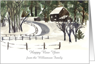 Happy New Year Farm Winter Custom Name card