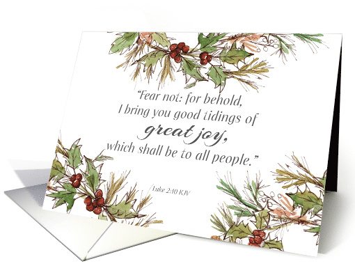 Merry Christmas Scripture Luke Holly Botanical card (1887002)