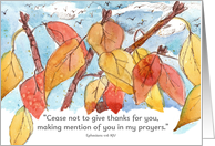 Happy Thanksgiving Scripture Ephesians Fall Leaves card