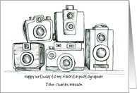 Happy Birthday Photographer Cameras Custom Name card
