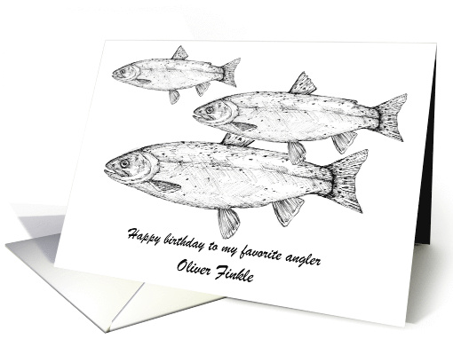 Happy Birthday Fishing Angler Custom Name card (1887424)