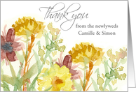 Thank You Wedding Gift Fall Wildflowers Custom Name card