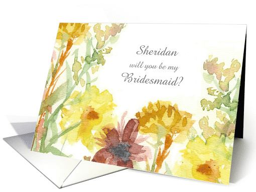 Wedding Bridesmaid Invitation Fall Flowers Custom card (1887816)