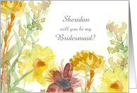 Wedding Bridesmaid Invitation Fall Flowers Custom card