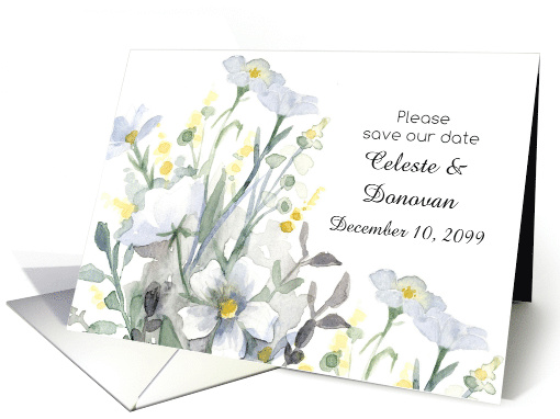 Save The Date Winter Wedding Flowers Custom Name card (1888310)