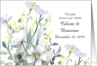 Save The Date Winter Wedding Flowers Custom Name card