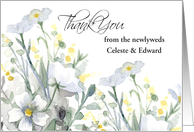 Thank You Wedding Gift Winter Flowers Custom Name card