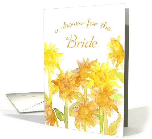 A Shower For The Bride Sunflowers Watercolor card (188844)