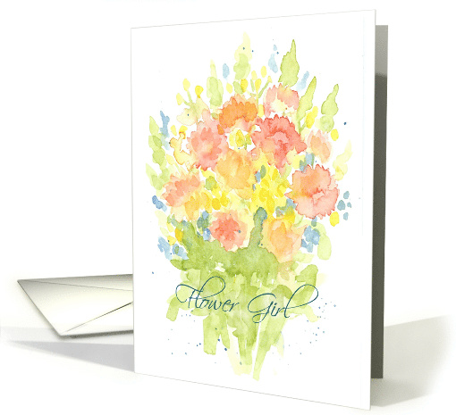 Flower Girl Invitation Blush Pink Flower Bouquet card (188868)