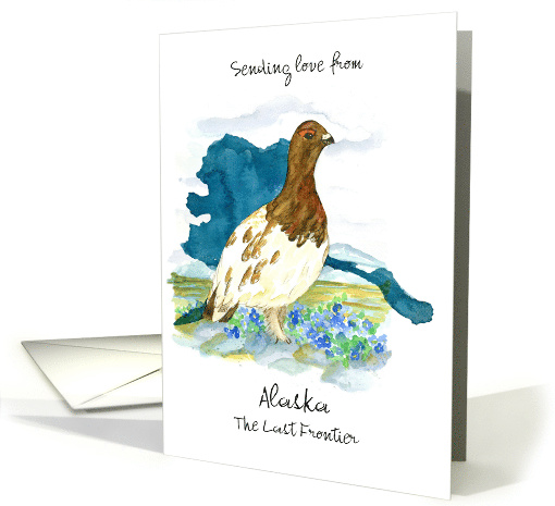 Sending Love from Alaska Parmigan Wildflower Custom card (1889170)