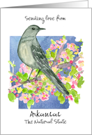Sending Love from Arkansas Mockingbird Flowers Custom card