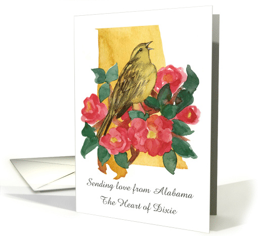 Sending Love from Alabama Camellia Flowers Custom card (1889180)