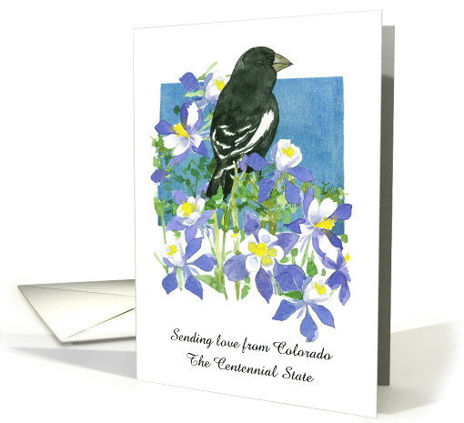 Sending Love from Colorado Columbine Flowers Custom card (1889198)