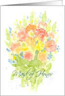 Maid of Honor Invitation Pink Wildflower Bouquet card